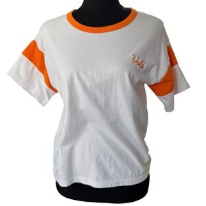 Hillflint Tennessee‎ Vols Ringer Tee Womens S White Orange Collegiate Sporty